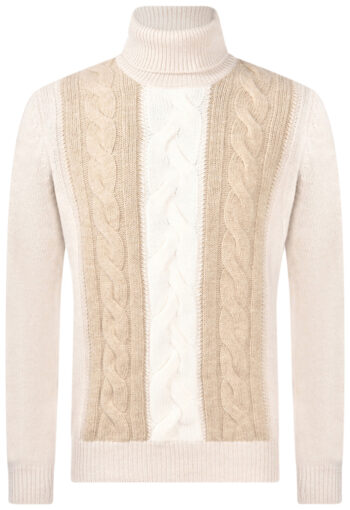 Dolcevita trecce lana beige GRANSASSO