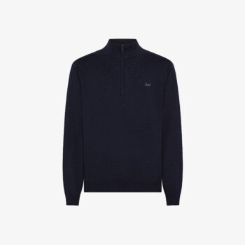 Lupetto zip lana/cotone blu SUN68