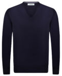 Pullover lana merinos blu GRANSASSO