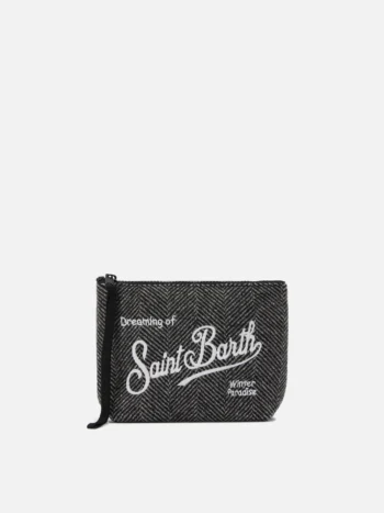 Pochette spighe lana nero ST.BARTH