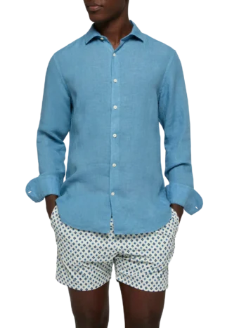 Camicia lino unito indaco ST.BARTH