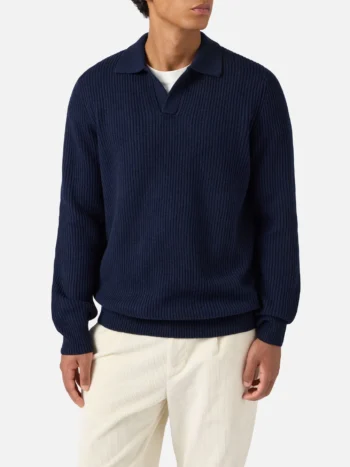 Polo costa inglese lana blu ST.BARTH