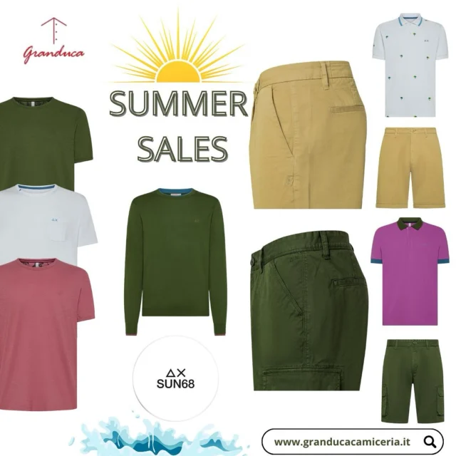 😎Sun68 – Polo, T-shirt & Bermuda in saldo

💥”Colori freschi, stile casual, comfort assicurato. Con le polo, T-shirt e bermuda Sun68 dai un tocco vivace al tuo guardaroba estivo. Scoprili in saldo solo da Granduca.”

😎”Look estivo firmato Sun68: polo, T-shirt e bermuda in saldo da Granduca!”

—

👉 Vieni a trovarci in Store - Via Quinto Ennio n.64 Francavilla Fontana 

👉 Shop on-line www.granducacamiceria.it 

📦 Spedizione in tutta Italia 

☎️ per info e contatti 

Whatsapp e messenger
Cel. +39 328 33 17 386 
Tel. 0831 81 19 48

#granducacamiceria #francavillafontana #puglia #salento #taranto #brindisi #lecce #ceglie #mesagne #oria #latiano #grottaglie #manduria
#Sun68Uomo #PoloInSaldo #TshirtSun68 #BermudaUomo #CasualLookUomo #ColoriEstivi #ModaUomo2025 #SaldiSun68 #OutfitEstivo #GranducaMenswear

—